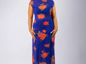 Peony Mandarin Mesh Dress