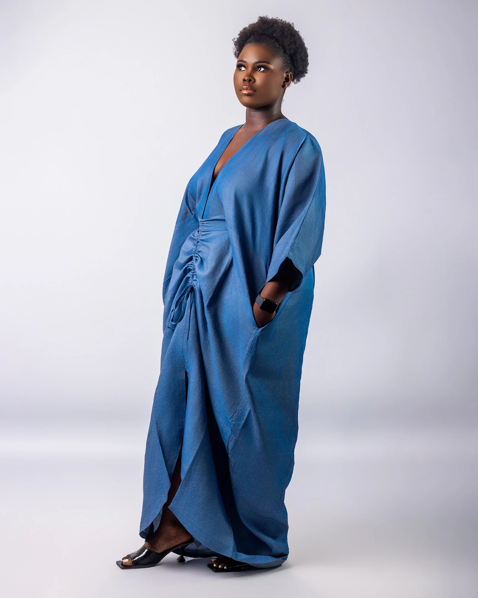 Tied Denim Dress - Image 2