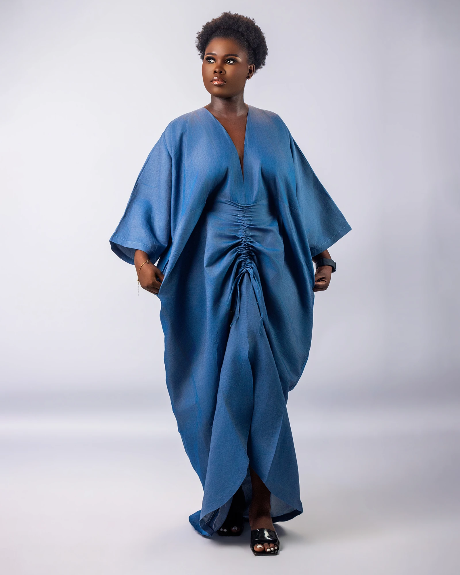 Tied Denim Dress - Image 4
