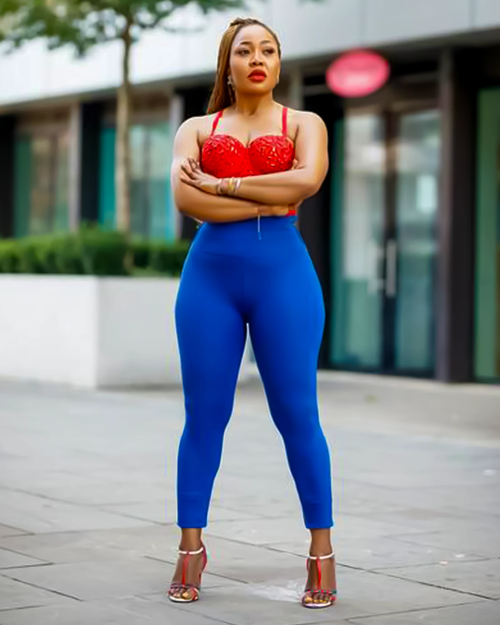 DzaStyle-classic-signature-leggings-blue